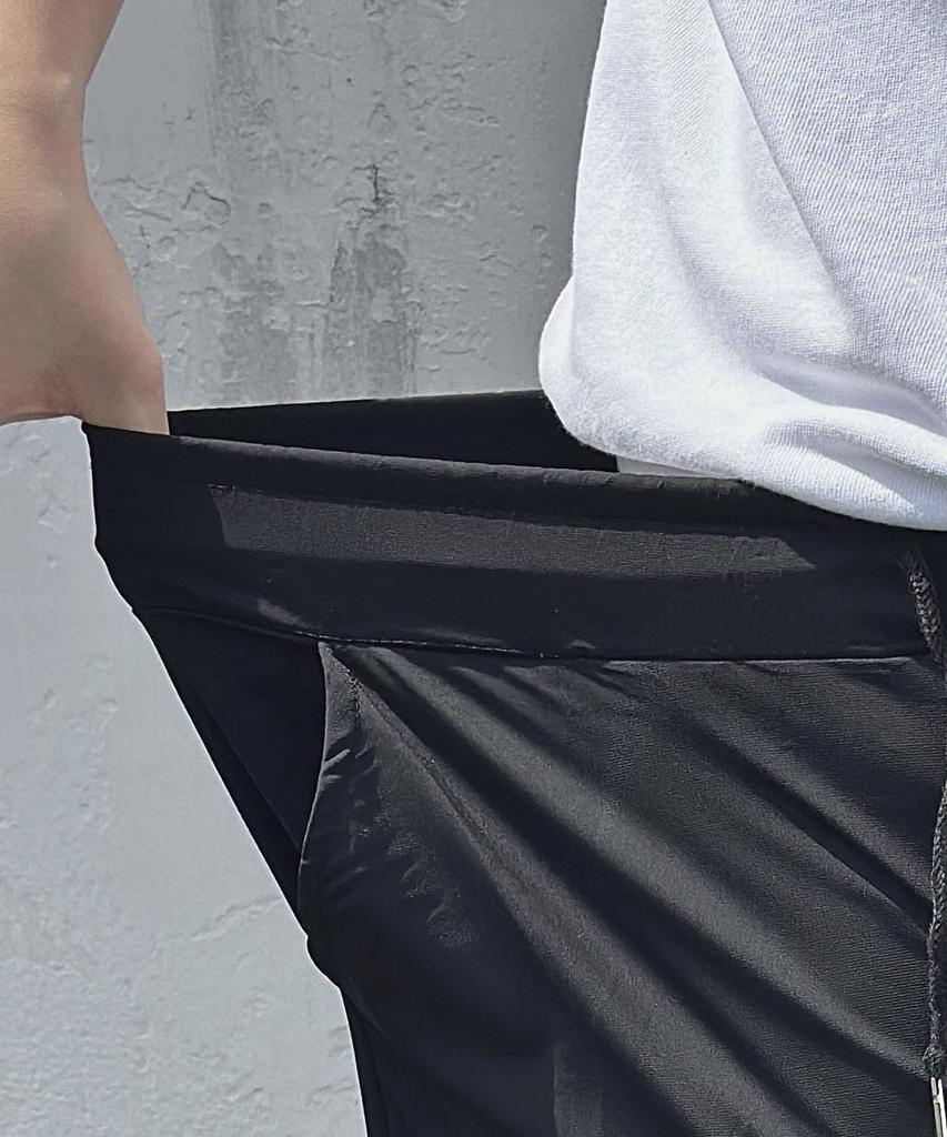 ROCKED GARAGE Unisex Cooling Semi-Wide Elastic Waist Pants_Black