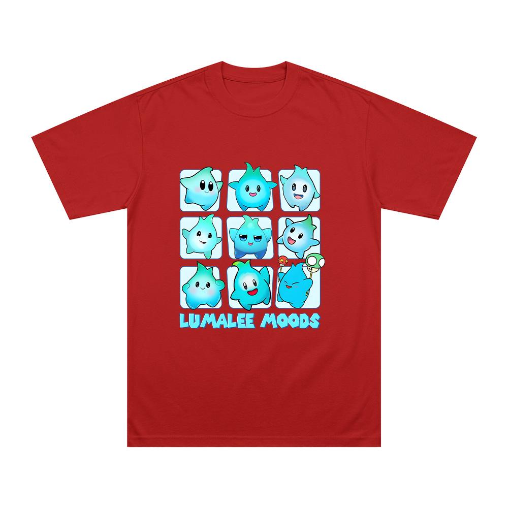 

Lumaleees Moods T-shirts Anime Star Cartoon Print Clothing High Quality Cotton Round Neck Short Sleeve TopS Unisex Y2K Casual Tees Funny T-shirt XS красный