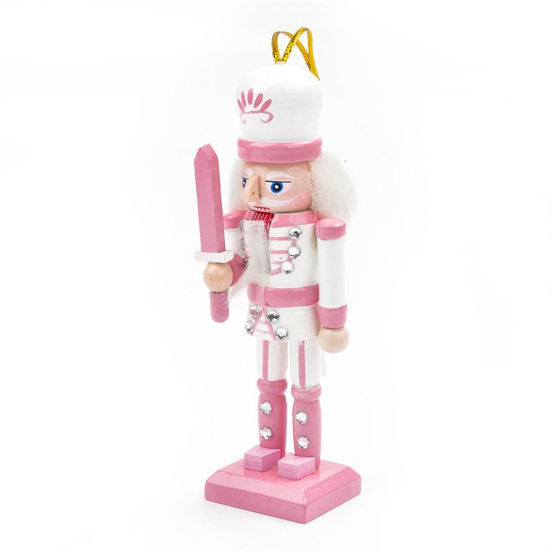 12 cm Nussknacker Miniaturen Rosa Serie Nussknacker Puppen Ornamente Desktop Dekoration Cartoons Walnüsse Soldaten Band Puppen