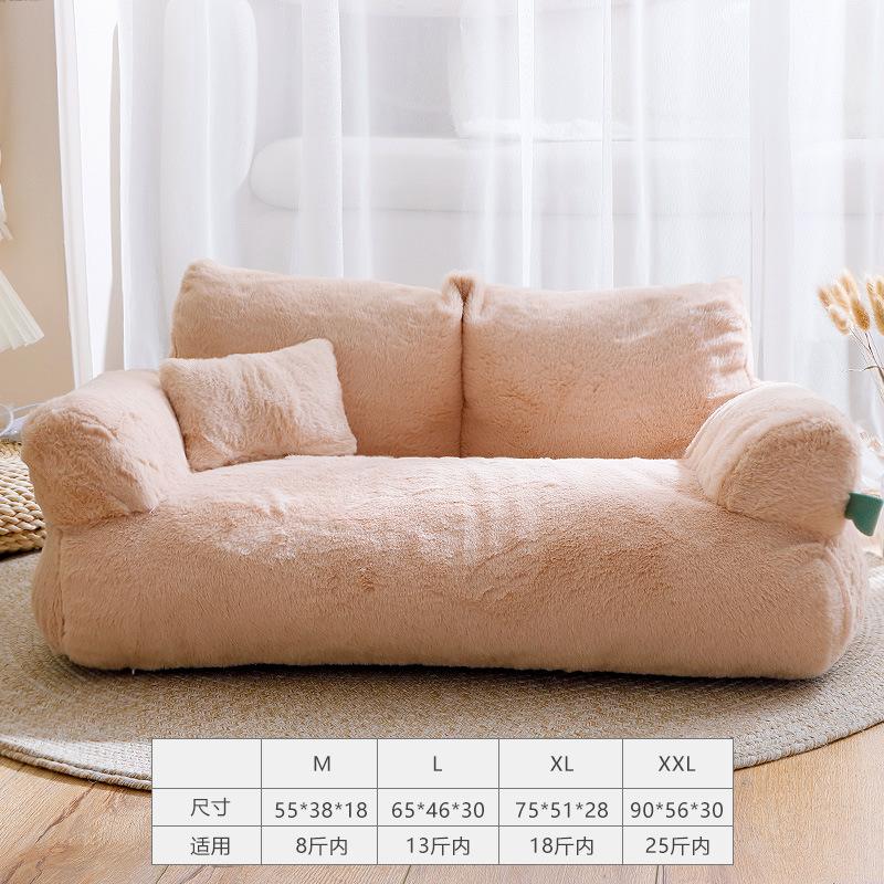 

Cat Bed Sofa Winter Warm Cat Nest Pet Bed for Small Medium Dogs Cats Comfortable Plush Puppy Bed Pet Supplies M оранжевый