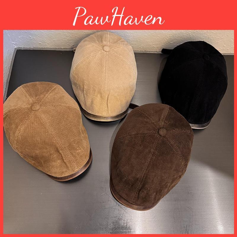 Corduroy Flat Autumn Beret Hat Cap For Lightweight Breathable Gift Commuting