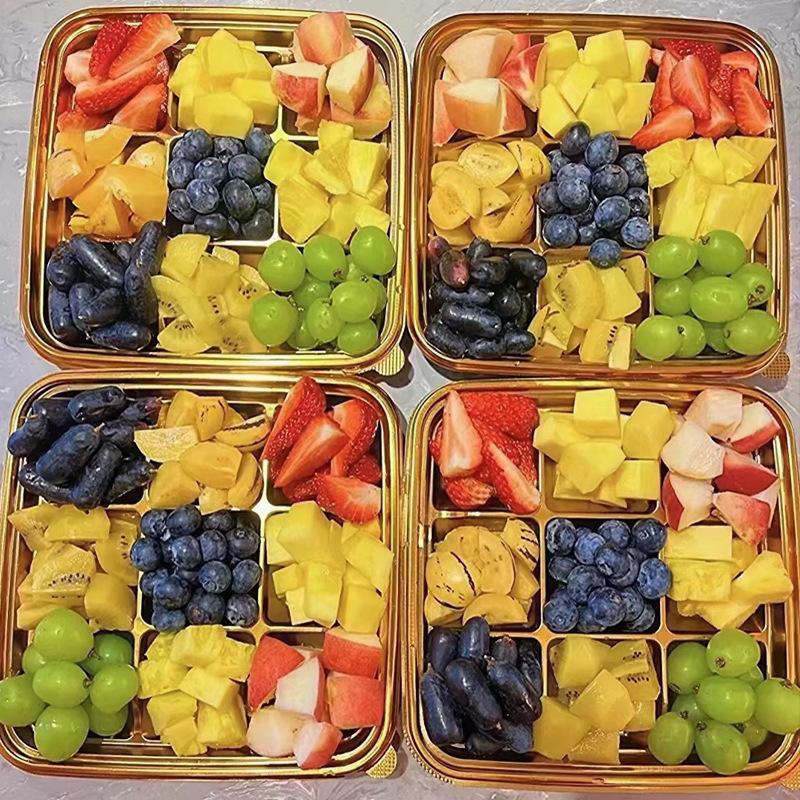 Disposable Sushi Box Plastic Food Container Golden Commercial High End Japanese Sashimi Tray