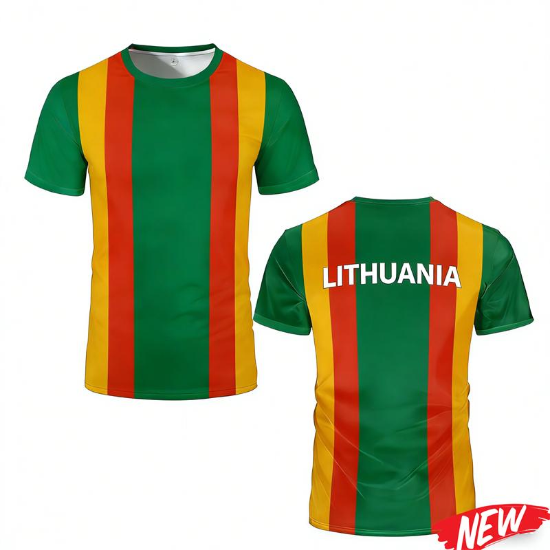 Men's T Shirt 3D Printing Football Jersey Short Sleeve Sports Oversized Round Neck Tee Shirts