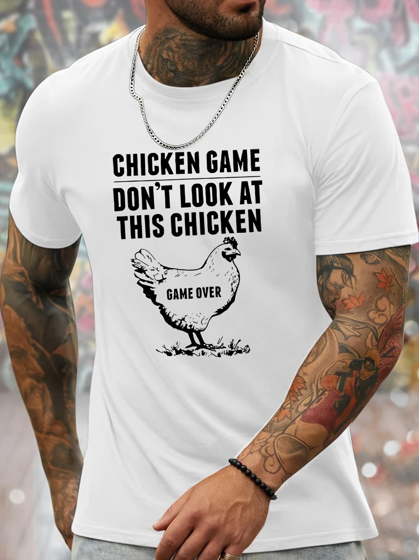 CHICKEN GAME And Chicken Graphic Print Mens Novel Graphic Design Tshirt Casual Comfy Tees For Summer Mens Clothing Tops S