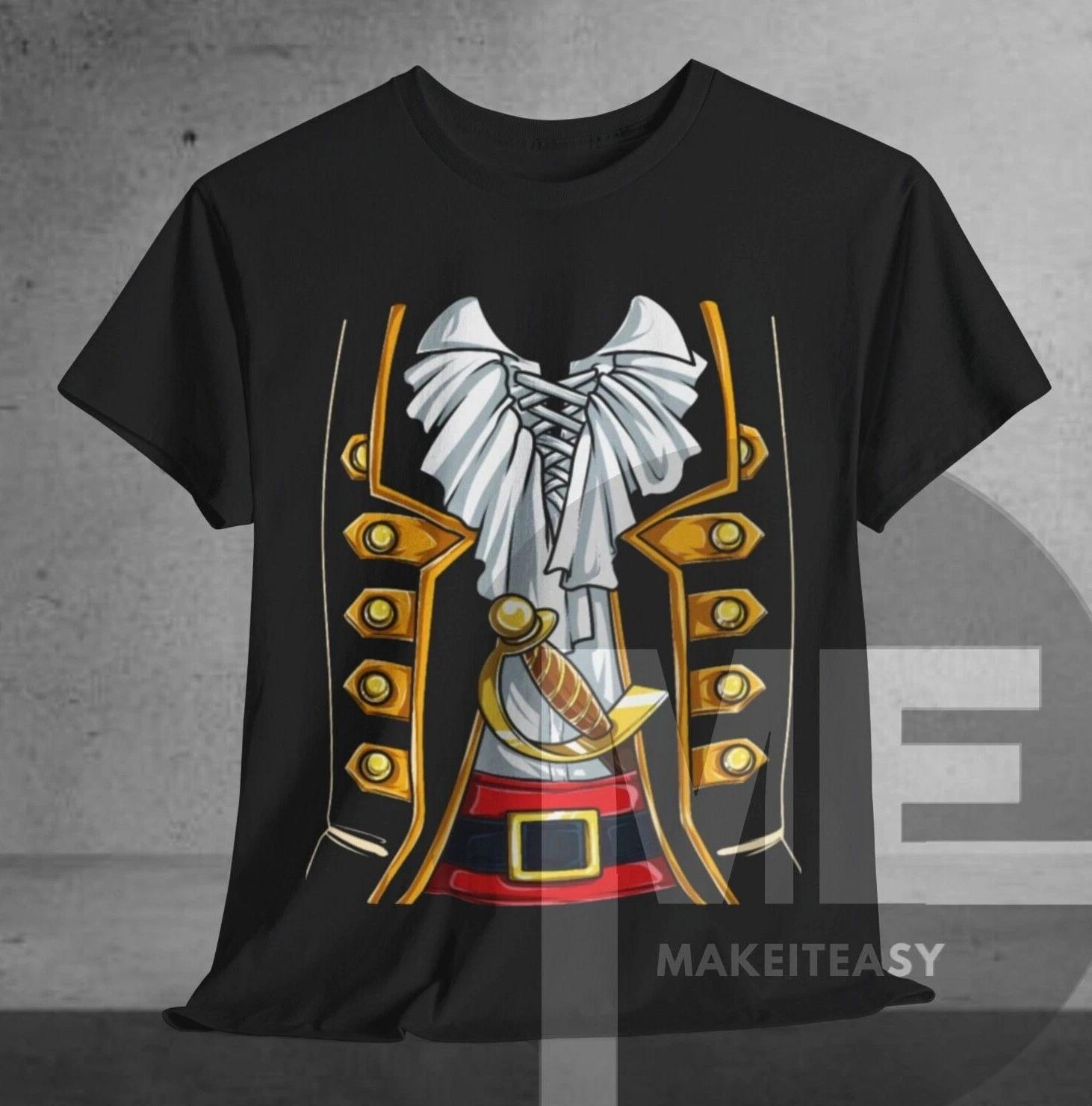 Men s and Women s T-shirts Pirate Happy Halloween Costume Outfit Party Time Funny Tee Unisex T-Shirt Gift L