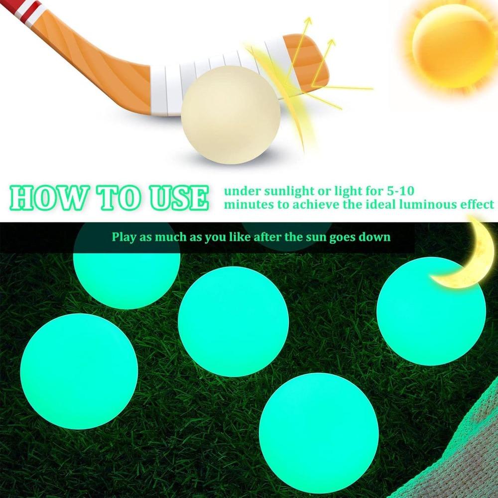 6PCS Hollow Hockey Balls High Visibility Glow Hockey Balls Hockey Practice Balls Night Hockey Games