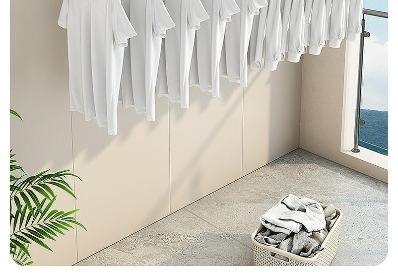 Wall-Mounted Folding Clothes Rack - Invisible, One-Piece Side-Hanging