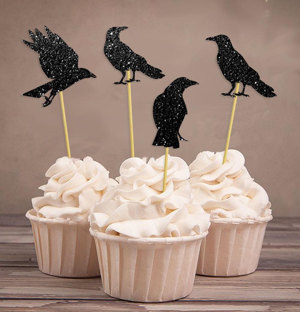 

Darling Souvenir Halloween Party Black Crow Cupcake Toppers Party Dessert Cake Decorations - Pack Of Pack Of 20 чорний