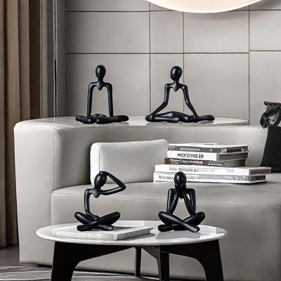 4pcs Decorative Abstract Thinker Men Statue Showpiece Set | Home Decor Items|Premium PVC Modern Art Showpiece