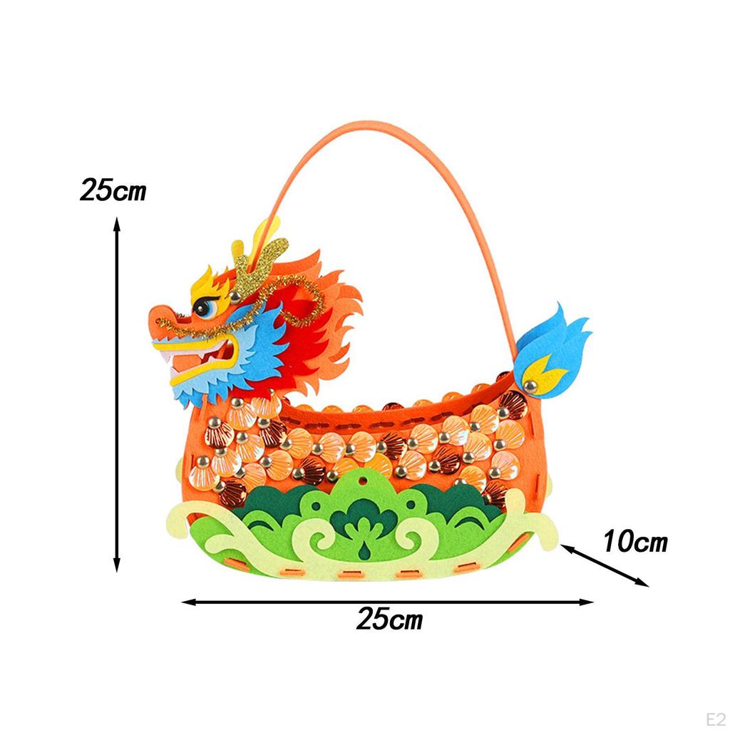 DIY Craft Kits Dragon Boat Festival Decor Educational Creative Non Woven Sewing Set Bag