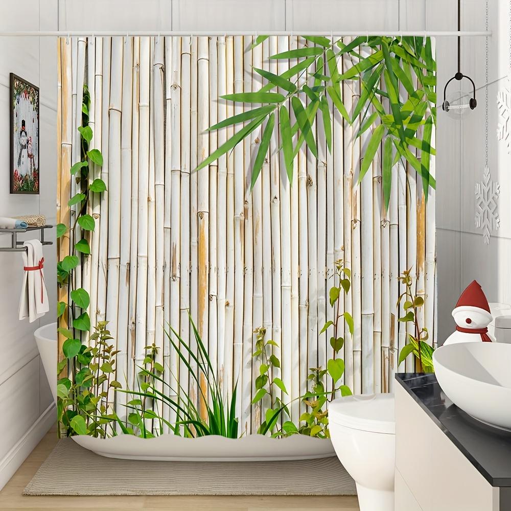 Waterproof Shower Curtain With Bamboo Forest Design Bringing A Natural And Relaxing Atmosphere To Your Bathroom Space