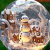 Christmas Snowman Hanging Decoration 2D Flat Snow Scene Sphere Ornament Festive Snowman Decoration for Christmas Tree Mantel Party Decor