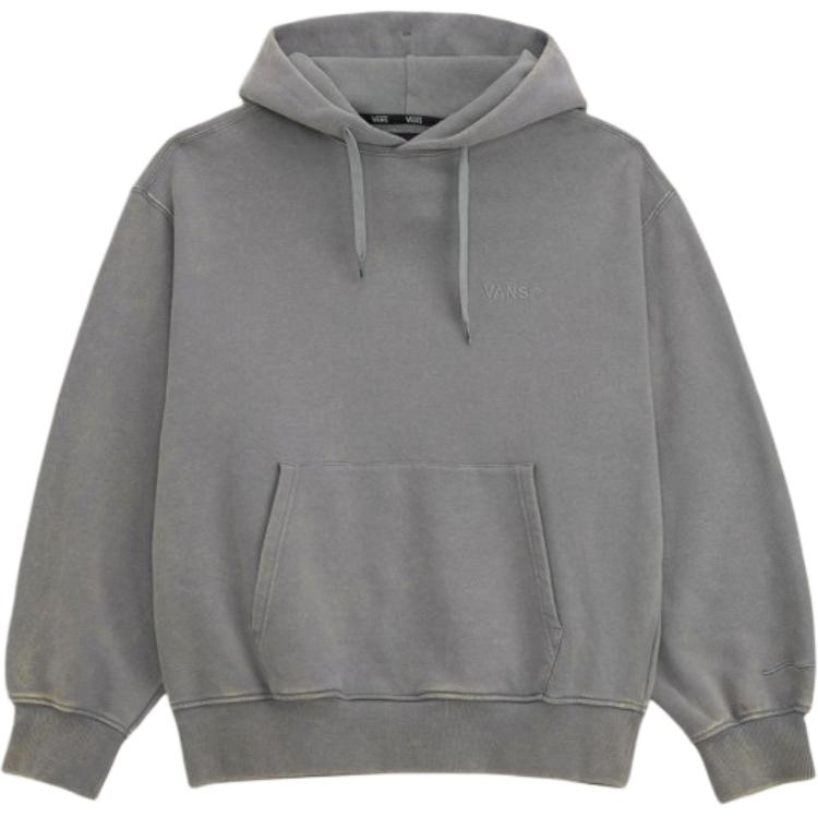 Vans Washed Effect Logo Embroidered Hoodie Grey Unisex VN000TRS85T S