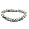 8mm Natural K2 Jasper Gemstone Round Beads Stretch Bracelet 7.5" White Stone Bracelet For Women/Men RBB-88