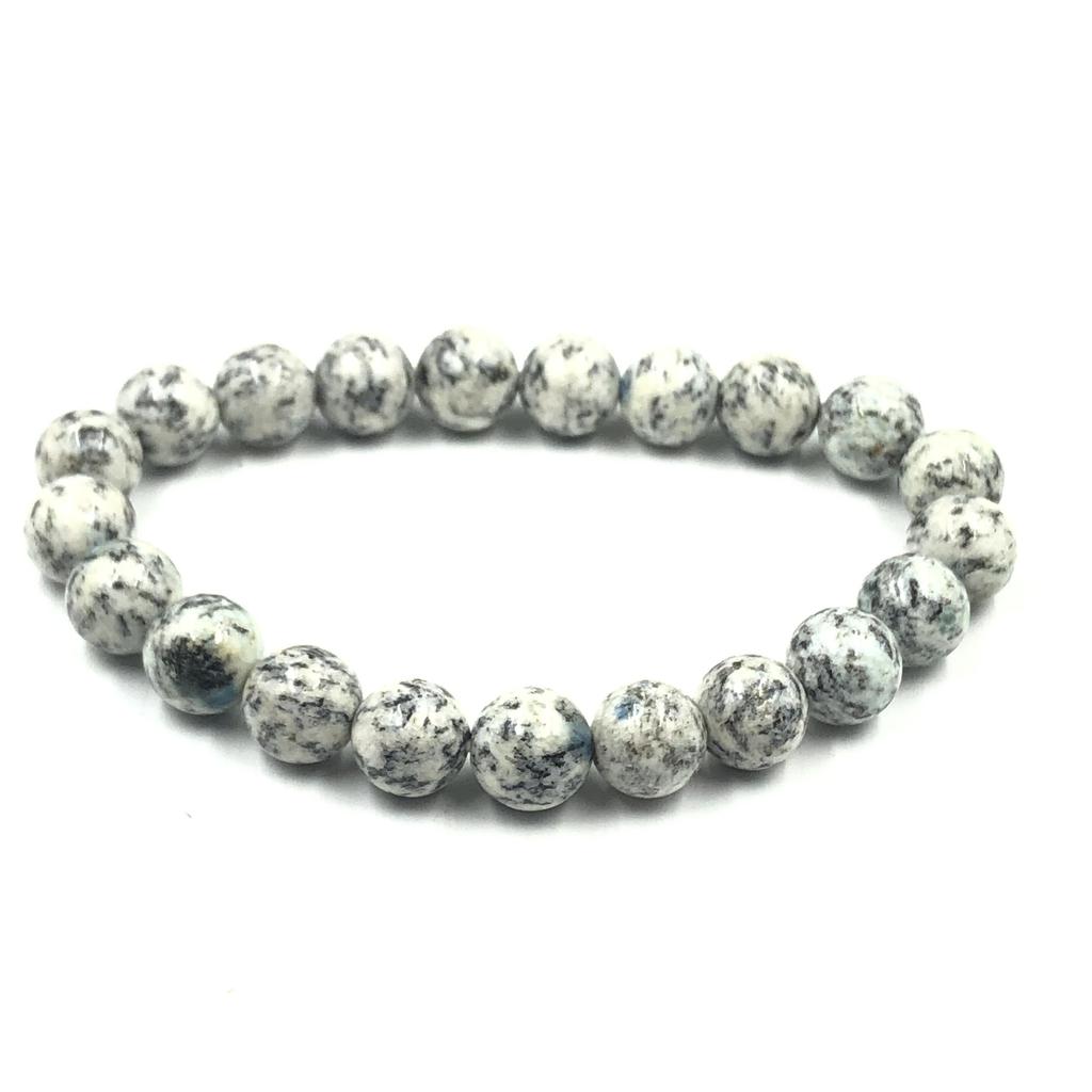 8mm Natural K2 Jasper Gemstone Round Beads Stretch Bracelet 7.5" White Stone Bracelet For Women/Men RBB-88