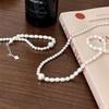 Yinruitai S925 Sterling Silver Freshwater Pearl Necklace & AB Chain Bracelet for Women