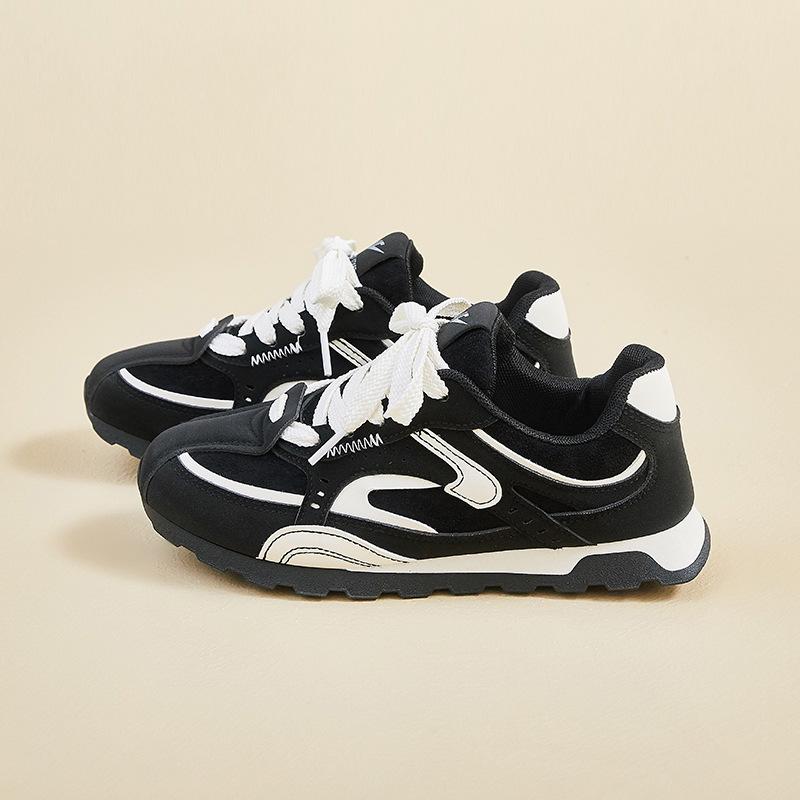 

Women s Chunky Platform Sneakers Non-Slip Breathable Lace-Up Walking Shoes for Women Comfortable Casual Faux Leather Running Workout Tennis Sneakers 40 чёрный