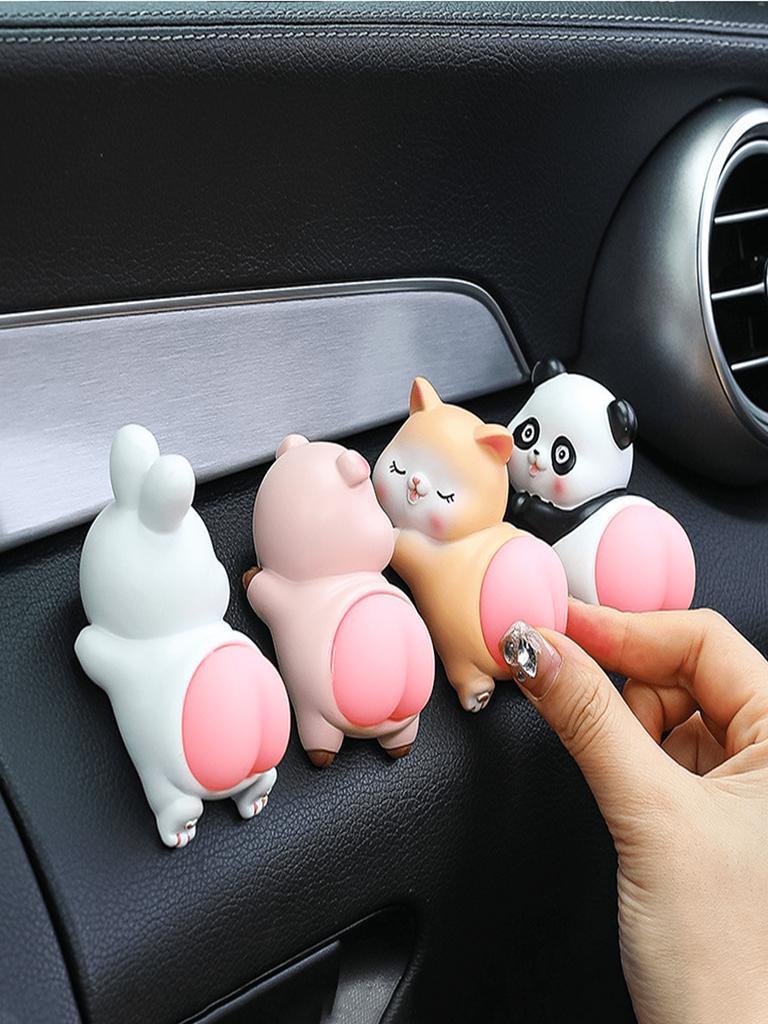 Cute Squishy Butt Cat Car Ornament – Adorable Sleeping Kitten Dashboard Decor