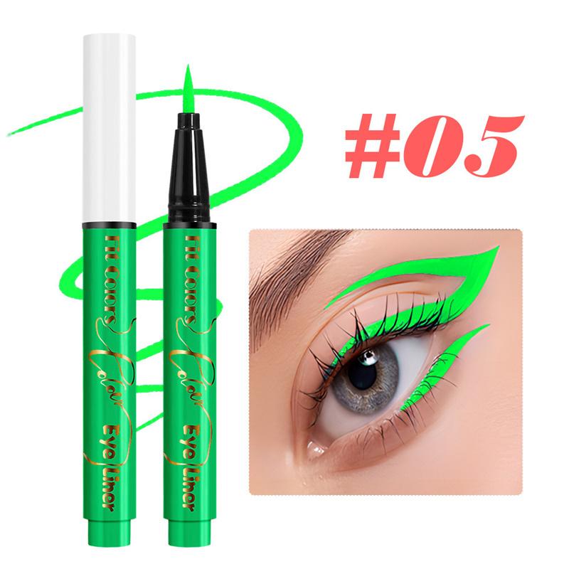 

12-цветная УФ-флуоресцентная водостойкая подводка для глаз, дышащая, блестящая, для лица, тела, макияж для праздника, сцены и вечеринки