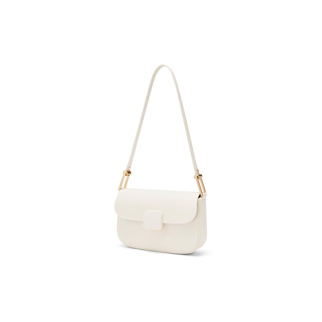 New CHARLES&KEITH PU Small CK Bag Small Square Bag Shoulder Bag Women's Cream Milk White/Fuchsia CK2-20270818-2