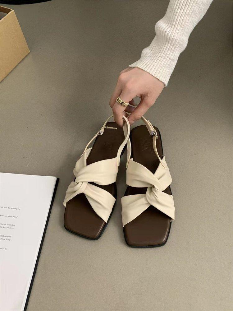 Flat-soled Sandals Women's Summer Outer Wear New Versatile French Beautiful Fairy Style with Skirt Travel Seaside Roman Shoes