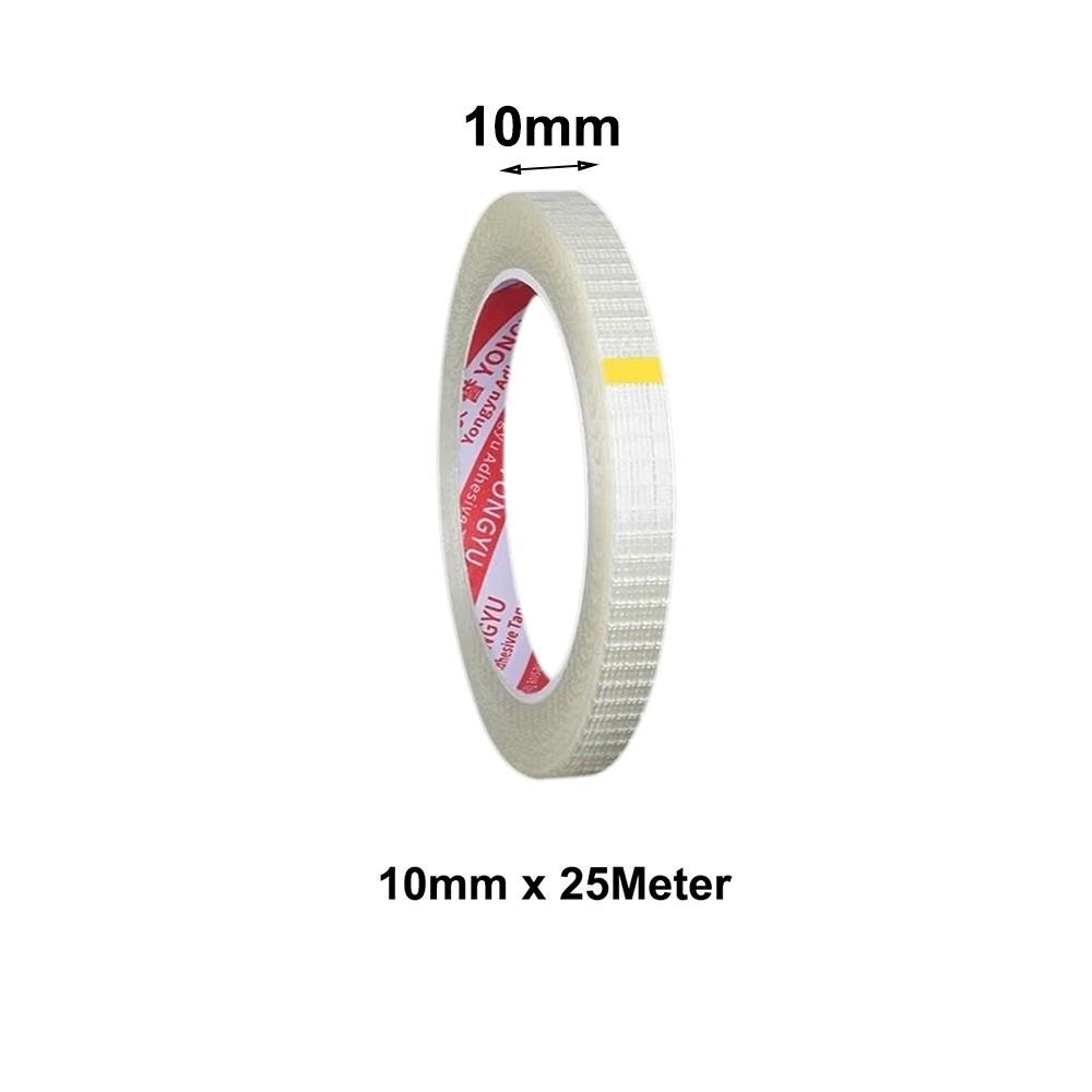 25M Length Fiberglass Tape Transparent Single-Sided Tape New Mesh Tape  Battery Insulation 10mm x 25M