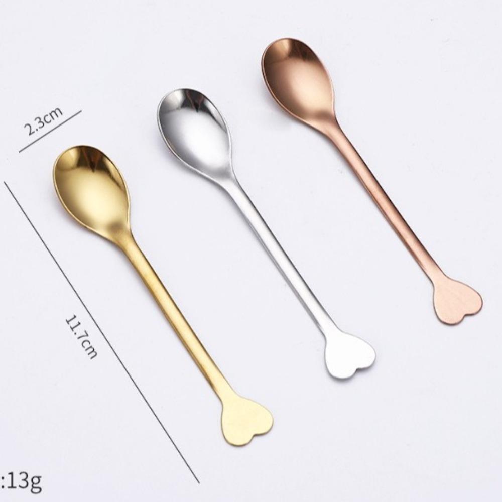 6PCS Love Handle Mini Tea Spoon Household Coffee Spoon New Dessert Spoon  Bar Accessories