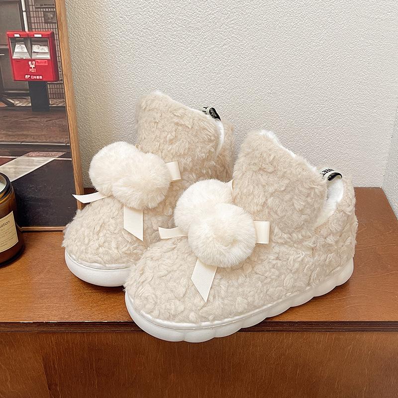 Women's Indoor Suede Faux Fur Fleece Lined Ankle Boots Cozy High-Density Winter Bootie Breathable Warm Shoes with Non Skid Sole for Women
