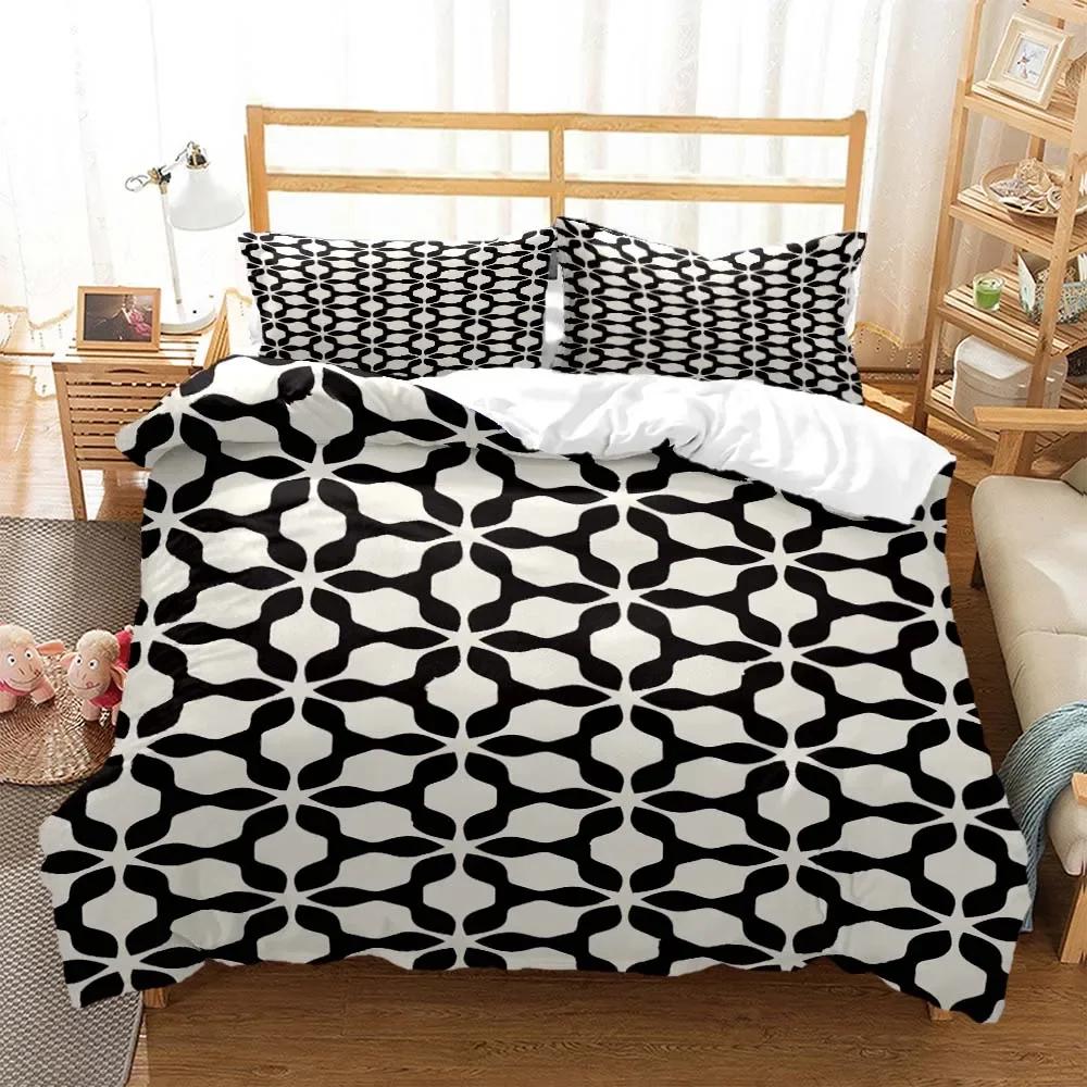 Gitter Chessboard Nordic Style 3D Printed Bedding Queen Bedding Set  D King Size Bedding Set Soft And Comfortable