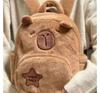Kawaii Capybara Plush Backpack For Women Versatile Cartoon Funny Capibala Crossbody Bag Alrge Capacity Tote Bag