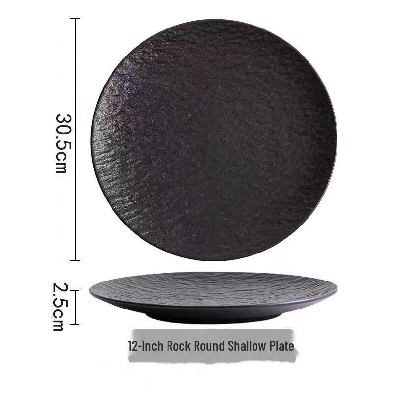 Meishangyuan Frosted Stone Pattern Ceramic Dinner Plates
