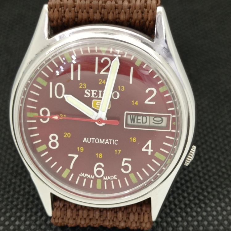 POUŽITÉ VINTAGE SEIKO 5 AUTOMATIC 7009A JAPONSKO PÁNSKÉ D/D HNĚDÉ HODINKY 621c-a415323-2 SKU621c-a415323