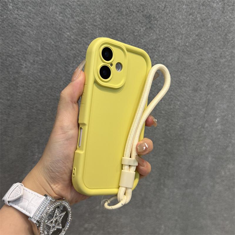 Candy Color Soft Silicone Rubber Case for iPhone 16 15 14 Plus 13 12 11 Pro Max Matte Shockproof Camera Protection Strap Cover