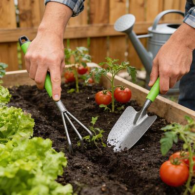 Gardening Tools Set 6 Pieces Ergonomic Heavy Duty Aluminum Alloy Outdoor Gardening Yard Tool Kit For Flower Beds Plants Bonsai
