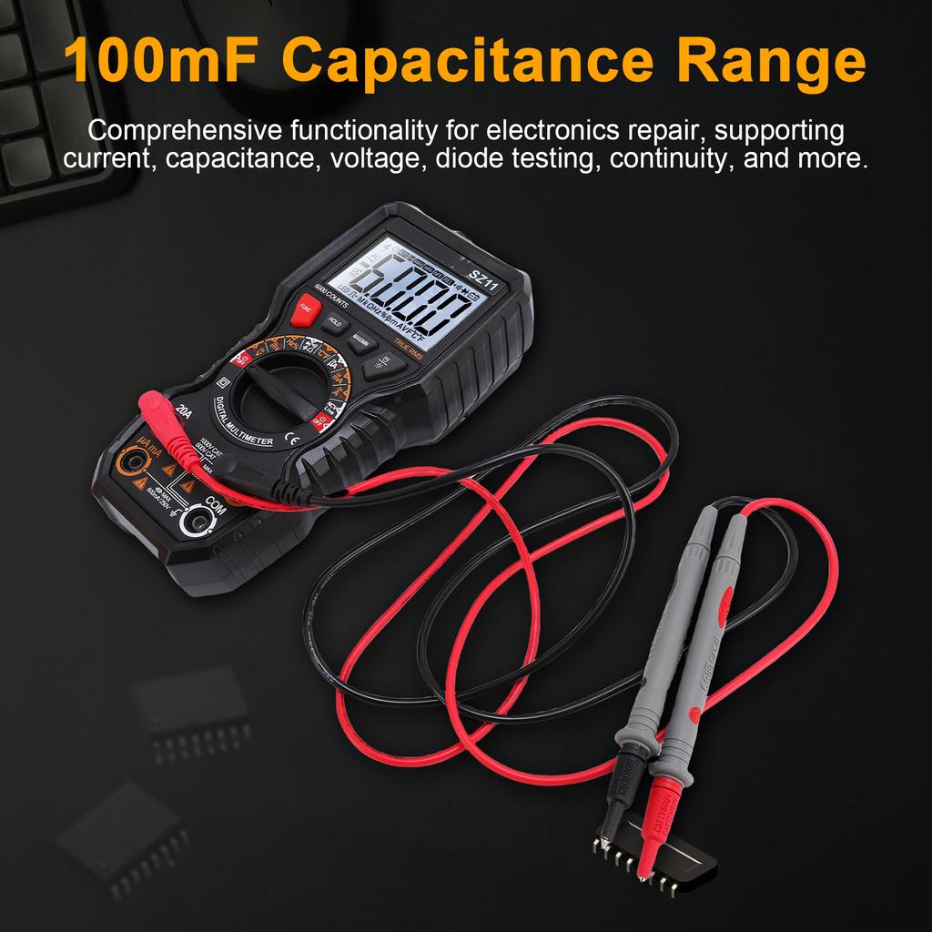 Digital Multimeter 6000 Counts, Auto Ranging Voltage Tester with Flashlight, Auto Shut Off, Accurately Measures Voltage