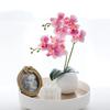 46CM Two Branched Phalaenopsis with Leaves Simulation Flower Artificial Realistic Orchid Flower Soft PVC Home Vase Decoration
