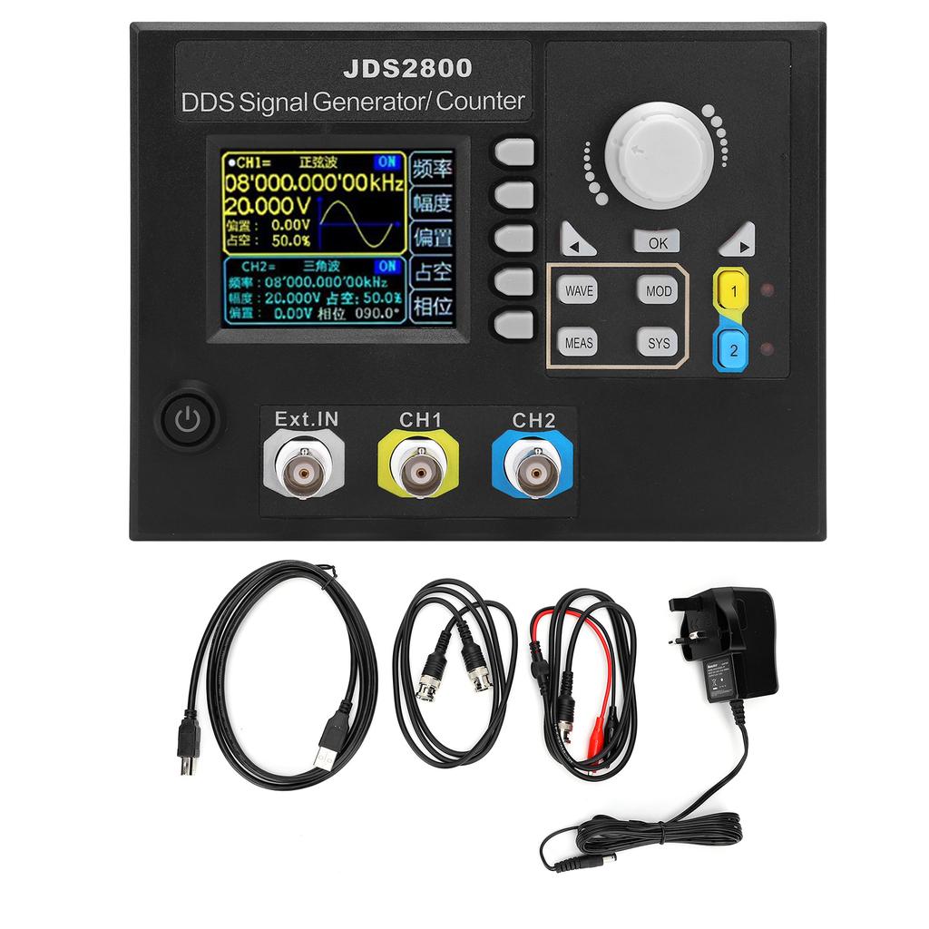 Signal Generator Kit JDS2800-15MHz Function Signal Generator 2.4in LCD DDS Dual Channel Signal Source