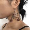 Zinc Zinc Alloy Spider Web Earrings Punk Spider Pendant Earrings Aesthetic Halloween Earrings  Gift