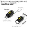 Portable Type-C Mini Flashlight Phone Keychain Usb-C Electric Torch Nightlight Table Lamp For Riding Sports Outdoor Camping