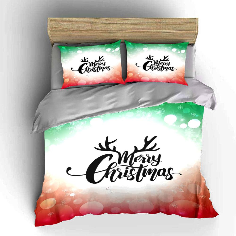 Merry Christmas Antler Design Bedding Duvet Cover Set Duvet Cover Pillowcases (1*Duvet Cover 2*Pillowcases, Without Duvet Insert)