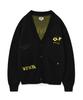 Wacky Willy Kiki & Lily Patch V-Neck Cardigan Black