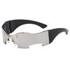 Trendy Rimless Metal Decorated Futuristic Sunglasses