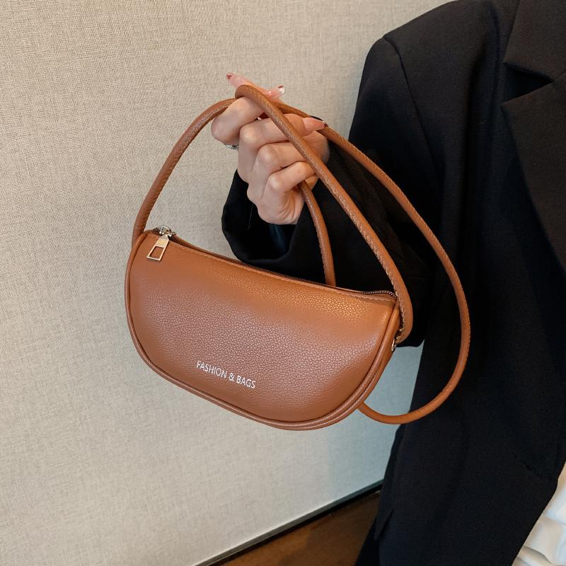 PU Solid Color Single Shoulder Women's Bag  Fashionable Mini Underarm Bag  Simple Crossbody Bag