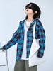 Spring & Autumn 2024 Boys' Classic Plaid Hooded Long-Sleeve Shirt