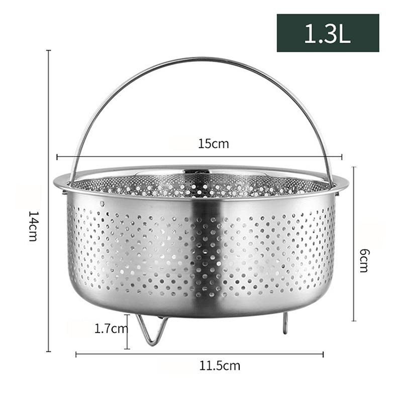 Stainless Steel Kitchen Steam Basket Pressure Cooker Anti-Scald Steamer Multi-Function Fruit Cleaning Basket Accessories