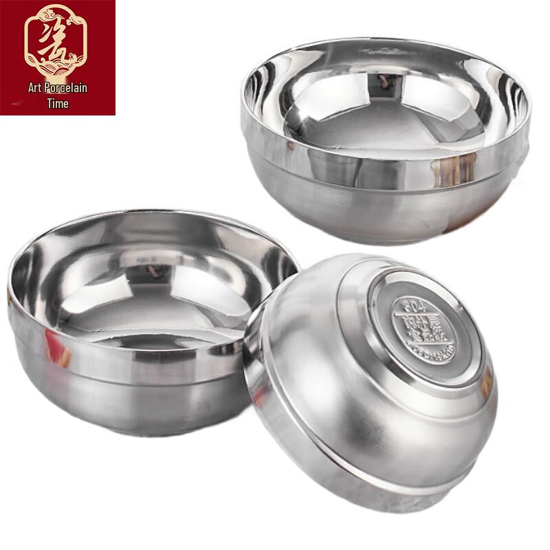 Yici Shiguang 304 Stainless Steel Double-Layer Insulated Soup Bowl