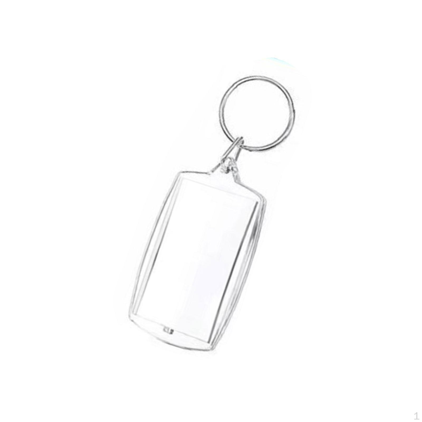 

100x Acrylic Photo Keyrings Clear Supplies Rectangle Gift Picture Frame Keyring Crafting DIY