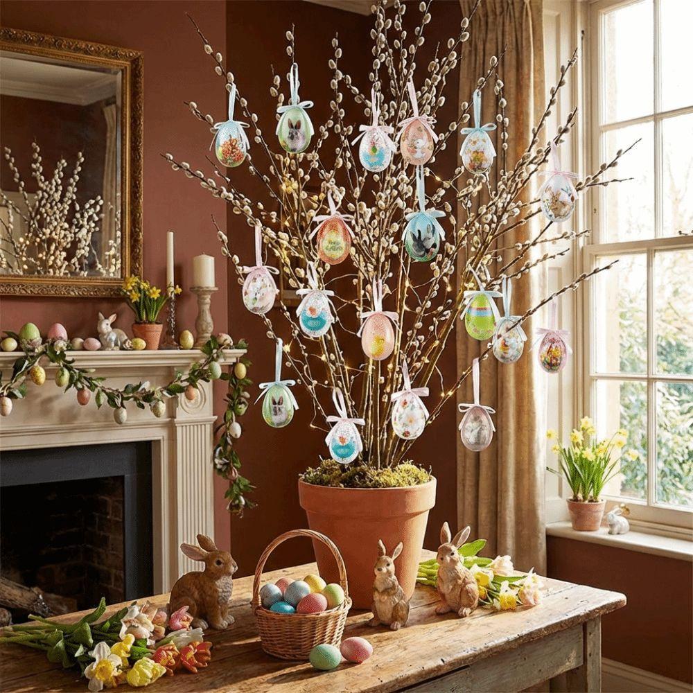 DIY Craft Easter Eggs Pendant Painted Easter Egg Props Hanging Easter Egg  Window Door Garden
