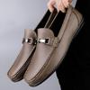 Fashion Genuine leather men's loafers Comfortable flat bottomed lightweight style Daily business or office Luxury adult shoes Slip on