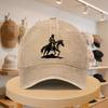 A MenS Baseball Cap Featuring a Horse Riding Design This Stylish And Casual Hat Is Adjustable And Perfect for Outings During S
